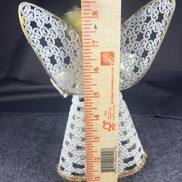 Christmas Angel Tree Topper Vintage Vinyl 1950’s Era Yellow Hair - Picture 3 of 9